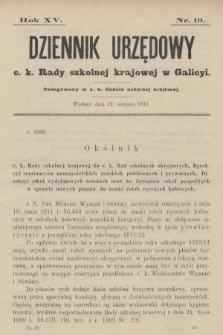 Dziennik Urzędowy c. k. Rady szkolnej krajowej w Galicyi. 1911, nr 19