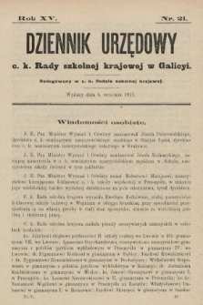 Dziennik Urzędowy c. k. Rady szkolnej krajowej w Galicyi. 1911, nr 21