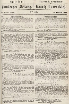Amtsblatt zur Lemberger Zeitung = Dziennik Urzędowy do Gazety Lwowskiej. 1863, nr 43