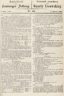 Amtsblatt zur Lemberger Zeitung = Dziennik Urzędowy do Gazety Lwowskiej. 1863, nr 52