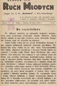 Ruch Młodych : organ Ch.O.W. „Racławice” woj. kieleckiego. 1944, nr 10