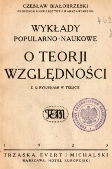 Wykłady popularno-naukowe o teorji względności