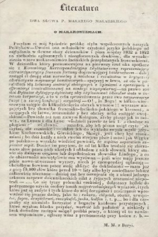 Plotkarz : świstek satyryczny. 1842, Literatura