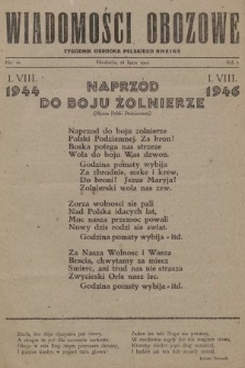 Wiadomości Obozowe : tygodnik Ośrodka Polskiego Rheine. 1946, nr 16