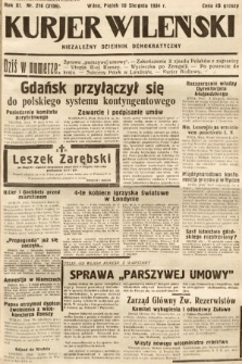 Kurjer Wileński : niezależny dziennik demokratyczny. 1934, nr 216