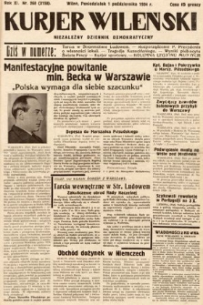 Kurjer Wileński : niezależny dziennik demokratyczny. 1934, nr 268