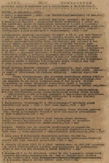Poufny Wewnętrzny Biuletyn Radiowy Oddziału PAT w Jerozolimie. 1943, nr 42