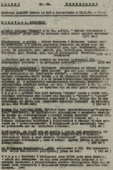 Poufny Wewnętrzny Biuletyn Radiowy Oddziału PAT w Jerozolimie. 1943, nr 56