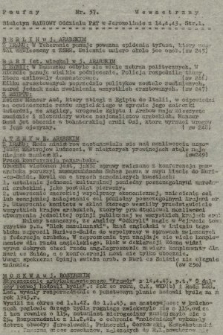 Poufny Wewnętrzny Biuletyn Radiowy Oddziału PAT w Jerozolimie. 1943, nr 57