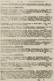 Poufny Wewnętrzny Biuletyn Radiowy Oddziału PAT w Jerozolimie. 1943, nr 72