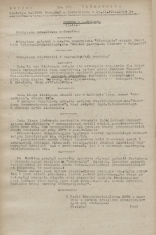 Poufny Wewnętrzny Biuletyn Radiowy Oddziału PAT w Jerozolimie. 1944, nr 572