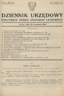 Dziennik Urzędowy Kuratorjum Okręgu Szkolnego Lwowskiego. 1930, nr 9