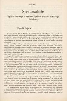 [Kadencja I, sesja IV, al. 8] Alegata do Sprawozdań Stenograficznych z Czwartej Sesyi Sejmu Galicyjskiego z roku 1866. Alegat 8