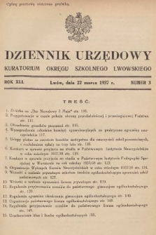 Dziennik Urzędowy Kuratorium Okręgu Szkolnego Lwowskiego. 1937, nr 3