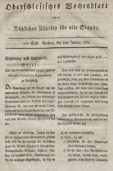 Oberschlesisches Wochenblatt : oder Nutzliches Alterey für alle Stände. 1803, nr 2