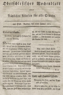 Oberschlesisches Wochenblatt : oder Nutzliches Alterey für alle Stände. 1803, nr 4