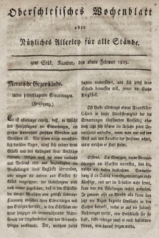 Oberschlesisches Wochenblatt : oder Nutzliches Alterey für alle Stände. 1803, nr 9