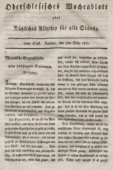 Oberschlesisches Wochenblatt : oder Nutzliches Alterey für alle Stände. 1803, nr 10