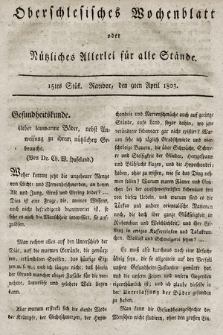Oberschlesisches Wochenblatt : oder Nutzliches Alterey für alle Stände. 1803, nr 15