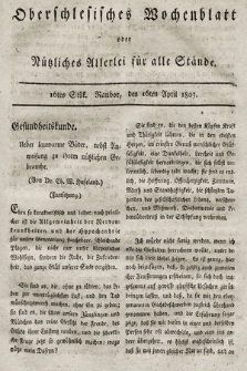 Oberschlesisches Wochenblatt : oder Nutzliches Alterey für alle Stände. 1803, nr 16