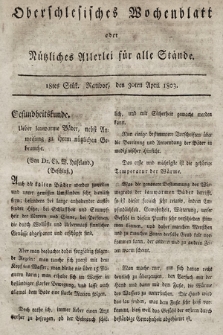 Oberschlesisches Wochenblatt : oder Nutzliches Alterey für alle Stände. 1803, nr 18