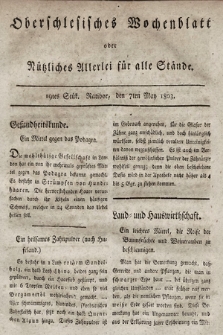 Oberschlesisches Wochenblatt : oder Nutzliches Alterey für alle Stände. 1803, nr 19