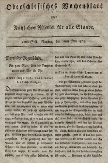 Oberschlesisches Wochenblatt : oder Nutzliches Alterey für alle Stände. 1803, nr 21