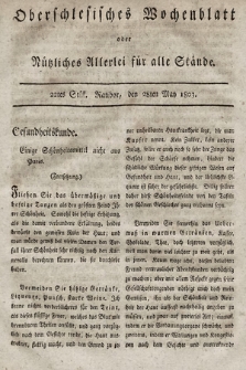 Oberschlesisches Wochenblatt : oder Nutzliches Alterey für alle Stände. 1803, nr 22