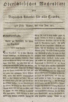 Oberschlesisches Wochenblatt : oder Nutzliches Alterey für alle Stände. 1803, nr 24