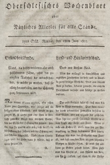 Oberschlesisches Wochenblatt : oder Nutzliches Alterey für alle Stände. 1803, nr 25