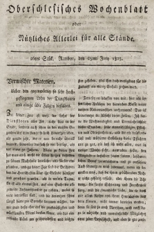 Oberschlesisches Wochenblatt : oder Nutzliches Alterey für alle Stände. 1803, nr 26