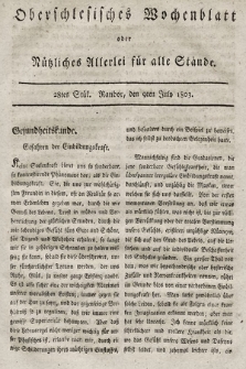 Oberschlesisches Wochenblatt : oder Nutzliches Alterey für alle Stände. 1803, nr 28