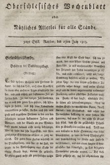 Oberschlesisches Wochenblatt : oder Nutzliches Alterey für alle Stände. 1803, nr 30