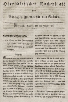 Oberschlesisches Wochenblatt : oder Nutzliches Alterey für alle Stände. 1803, nr 33