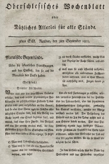 Oberschlesisches Wochenblatt : oder Nutzliches Alterey für alle Stände. 1803, nr 36
