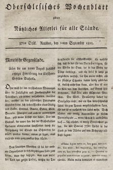 Oberschlesisches Wochenblatt : oder Nutzliches Alterey für alle Stände. 1803, nr 37