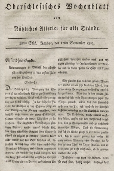 Oberschlesisches Wochenblatt : oder Nutzliches Alterey für alle Stände. 1803, nr 38