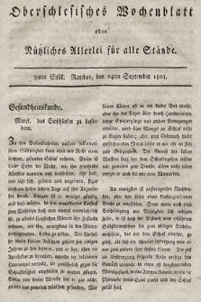 Oberschlesisches Wochenblatt : oder Nutzliches Alterey für alle Stände. 1803, nr 39