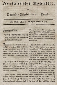 Oberschlesisches Wochenblatt : oder Nutzliches Alterey für alle Stände. 1803, nr 47