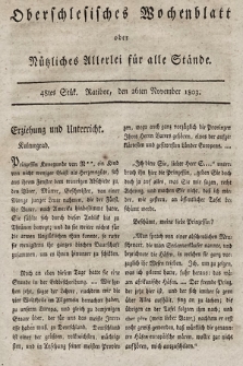 Oberschlesisches Wochenblatt : oder Nutzliches Alterey für alle Stände. 1803, nr 48