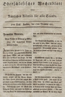 Oberschlesisches Wochenblatt : oder Nutzliches Alterey für alle Stände. 1803, nr 51