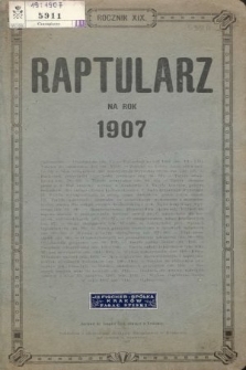 Raptularz na Rok 1907