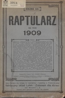 Raptularz na Rok 1909