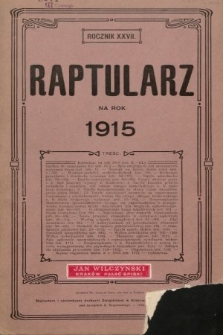 Raptularz na Rok 1915