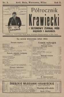 Półrocznik Krawiecki i Sezonowy Żurnal Mód męskich i damskich. 1934, nr 3
