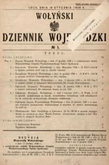 Wołyński Dziennik Wojewódzki. 1939, nr 1