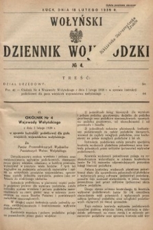 Wołyński Dziennik Wojewódzki. 1939, nr 4