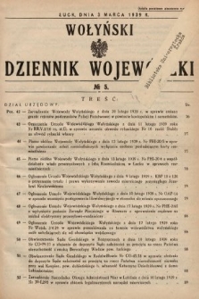 Wołyński Dziennik Wojewódzki. 1939, nr 5