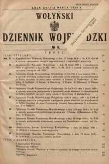 Wołyński Dziennik Wojewódzki. 1939, nr 6