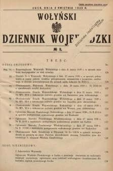 Wołyński Dziennik Wojewódzki. 1939, nr 8